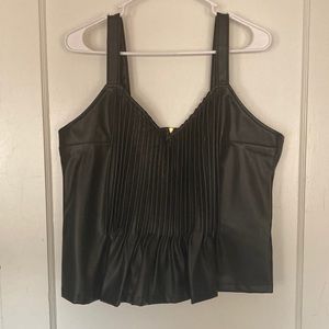 Pleather corset style pleated tank from Anthropologie.